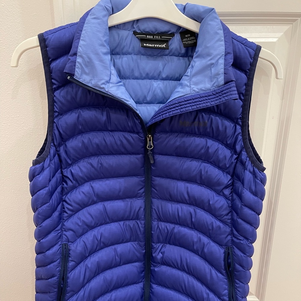 Women’s Marmot 600 Fill Down Vest Size M Blue